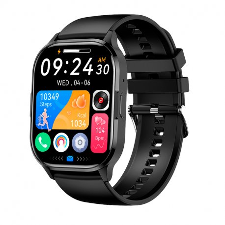 Smartwatch COOL Delta Silicona Negro (Llamadas, Salud, Deporte)
