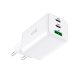 Cargador Red Universal Ultra Fast PD 2 x Tipo-C + USB COOL (65W) GaN Blanco