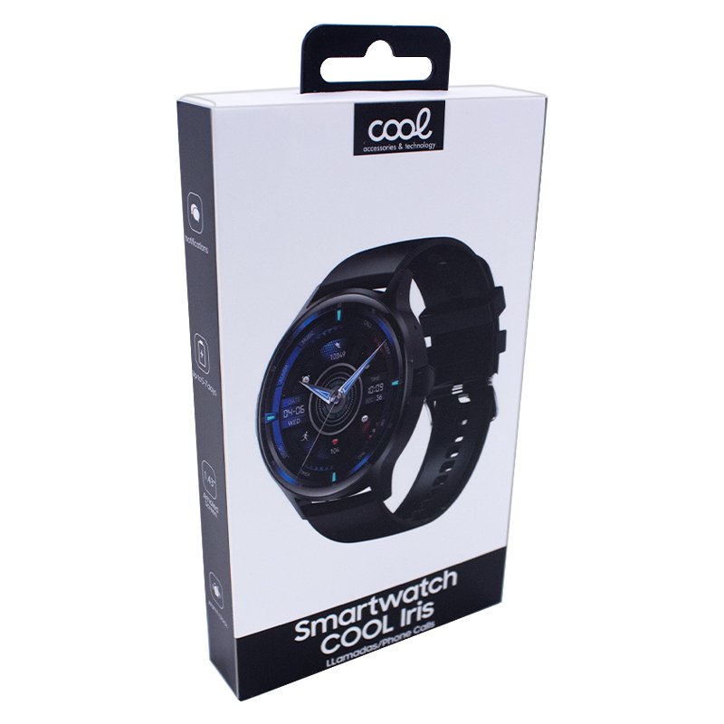 Smartwatch COOL Iris Silicone Black (AMOLED, Calls, Health, Sport)