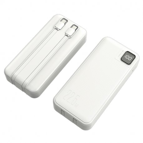 Bateria Externa Universal Power Bank 22.5W 20.000 mAh (Tipo C / Lightning) COOL Branco