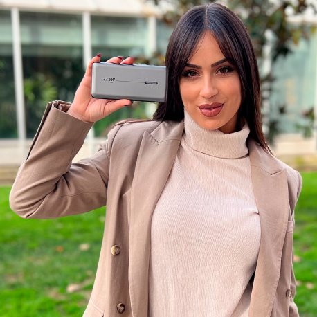 Batteria Power Bank Esterna Universale 10.000 mAh PD 22,5W (2 connessioni) Grigio