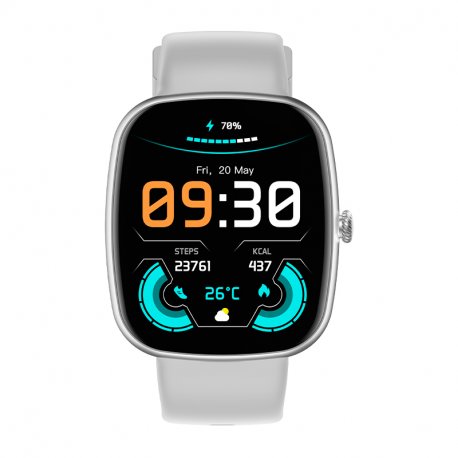 Smartwatch COOL Border Silicone Cinza (Amoled, Chamadas, Esporte, Saúde)