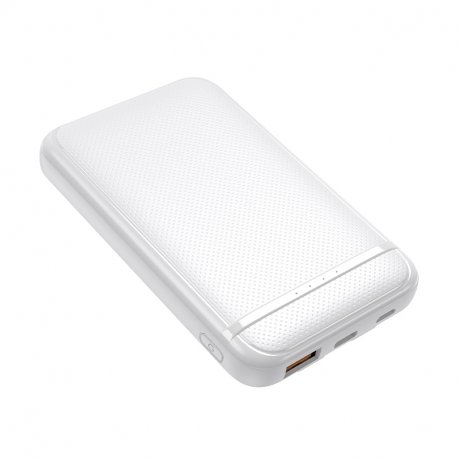 Bateria Externa Power Bank 5000 mAh COOL (2 Cables: TIPO C / Lightning) Blanco