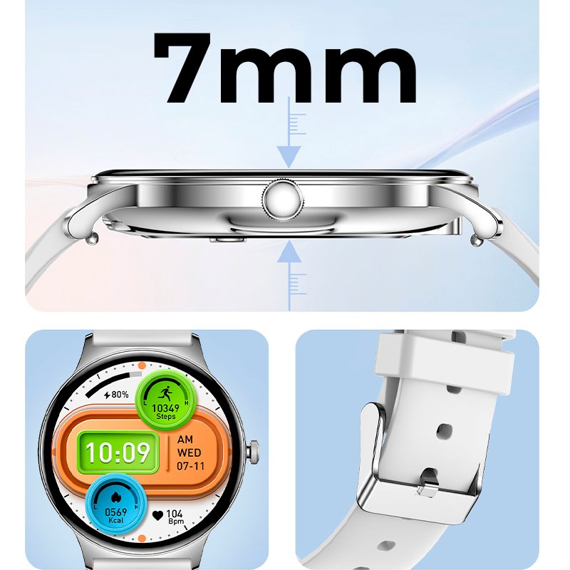 Smartwatch COOL Ultrathin + 2 Straps (AMOLED, Calls, Health, Sport) Grey