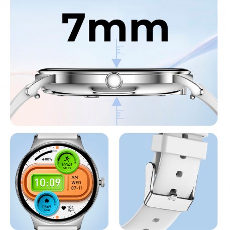 Smartwatch COOL Ultrathin + 2 Cinturini (AMOLED, Chiamate, Sport, Salute) Rosa