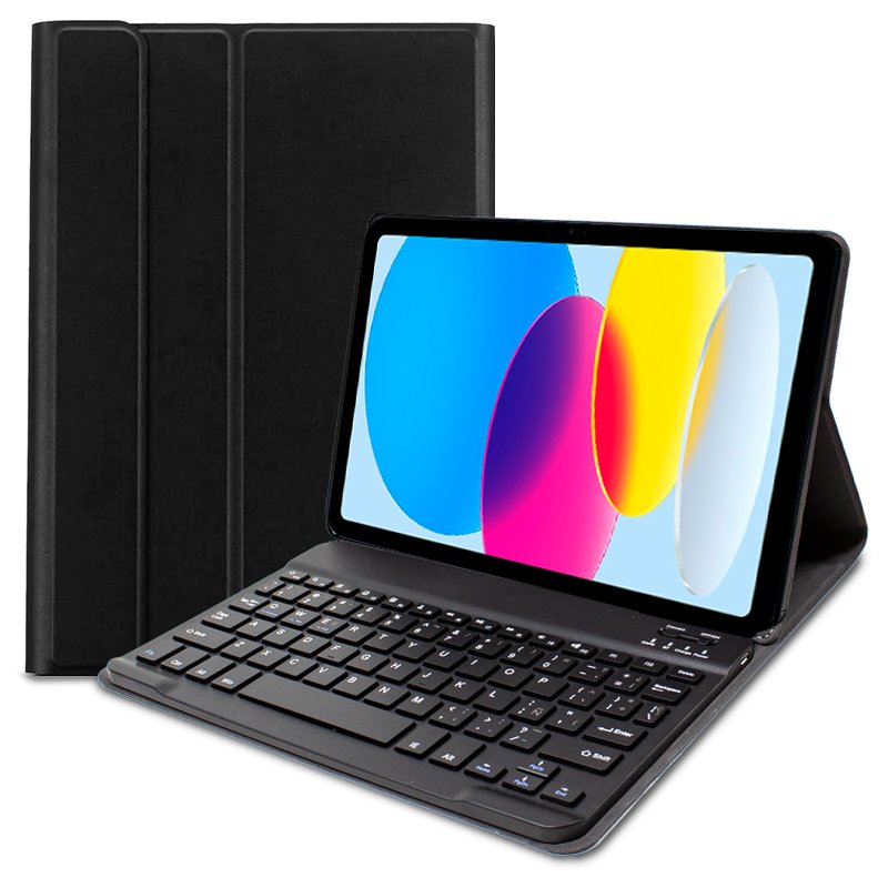 Capa COOL para iPad (2022 / 2024) 10.9 (10 Gen.) / 11 2025 (A16) / 12 2026 Teclado Bluetooth Preto