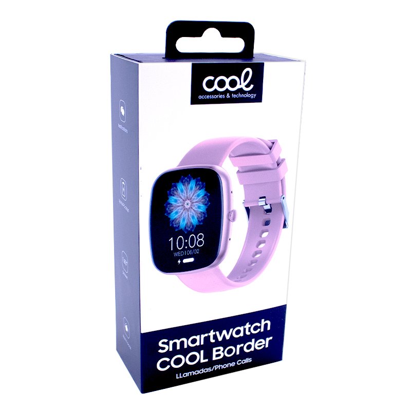 Smartwatch COOL Border Silicone Rosa (Amoled, Chamadas, Esporte, Saúde)