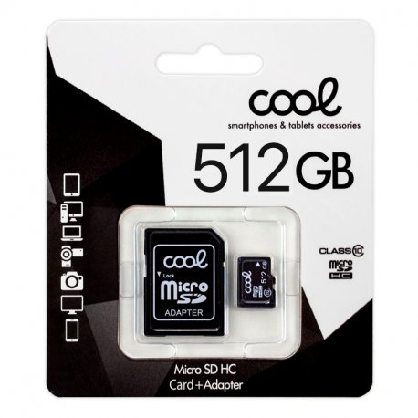 Cartão de memória Micro SD com Adaptador x512 GB COOL (Classe 10)