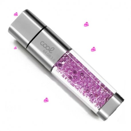 Pen Drive USB x64 GB 3.0 COOL Crystal Pink