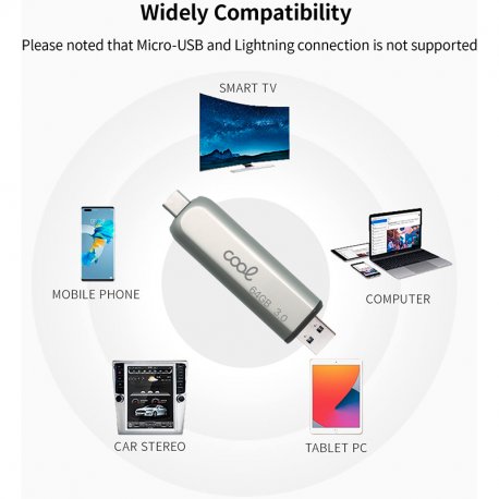 Pen Drive x USB 256 GB 3.0 COOL (2 in 1) Tipo-C / USB