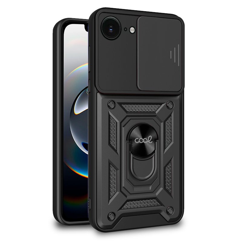 Carcasa COOL para iPhone 16e / 17e Hard Ring Negro