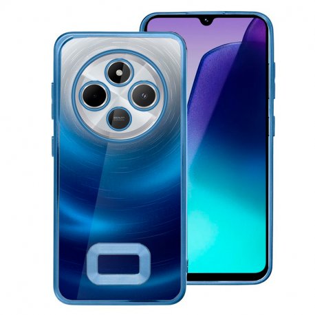 Custodia con Bordo Metallico per Xiaomi Redmi 14C / Poco C75 (Blu)