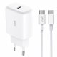 Caricabatterie Rapido Universale Caricabatterie di Rete (PD) Type-C COOL (25W) Bianco + Cavo di Tipo-C