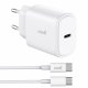 Caricabatterie Rapido Universale Caricabatterie di Rete (PD) Type-C COOL (25W) Bianco + Cavo di Tipo-C