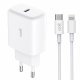 Caricabatterie Rapido Universale Caricabatterie di Rete (PD) Type-C COOL (25W) Bianco + Cavo da Tipo-C a Lightning
