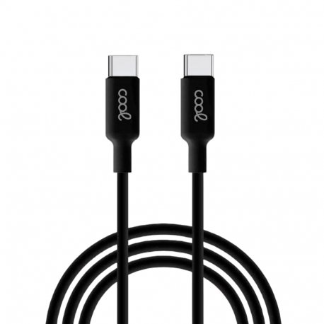 Cable USB Compatible COOL Universal TIPO-C a TIPO-C (1 metro) Negro 3 Amp