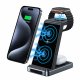 Dock Base Cargador Smartphones Inalámbrico 3 en 1 COOL Negro