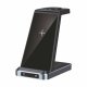 Dock Base Cargador Smartphones Inalámbrico 3 en 1 COOL Negro