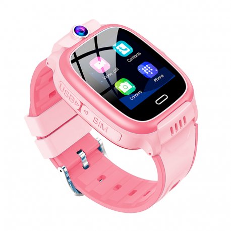 Smartwatch COOL Kids 4G GPS Silicone Rosa (Localização, Chamadas de Vídeo, SIM)