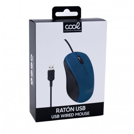 Rato COOL USB com Fio Azul