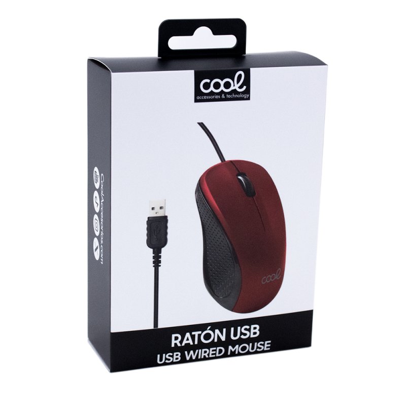 Ratón COOL USB Wired Rojo Ratón COOL USB Wired Rojo