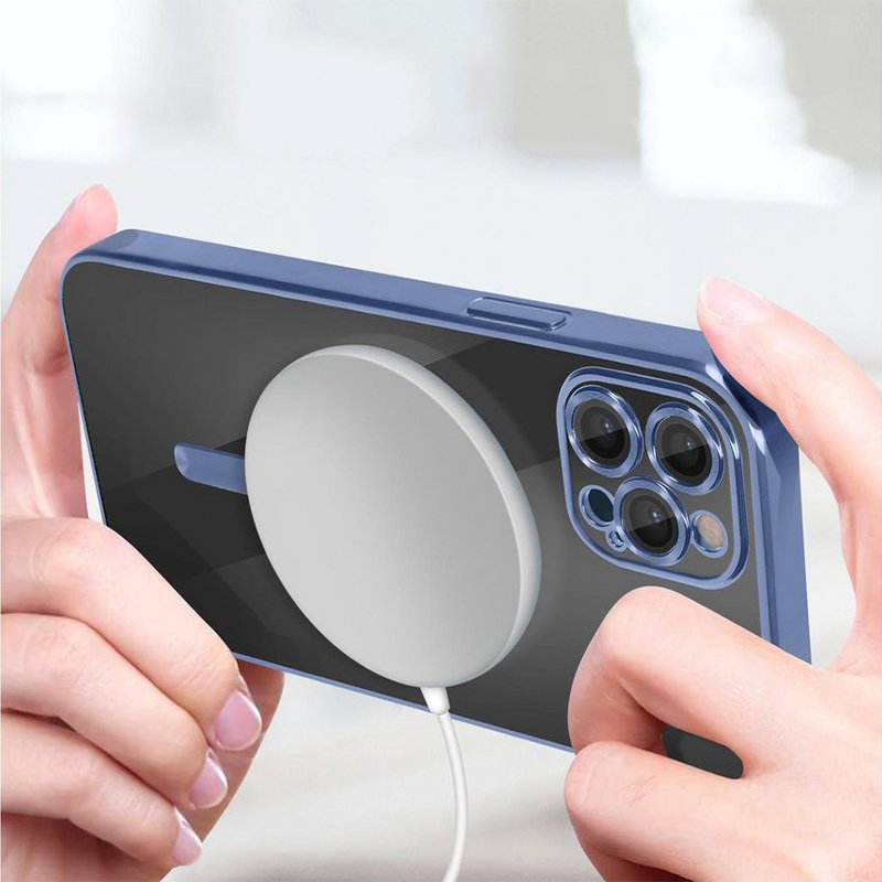 Carcasa COOL para iPhone 17 Pro / 18 Pro Magnética Borde Celeste
