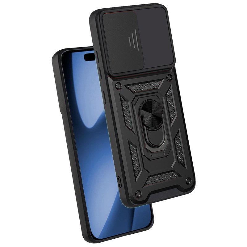 Carcasa COOL para iPhone 17 Pro Max / 18 Pro Max Hard Ring Negro