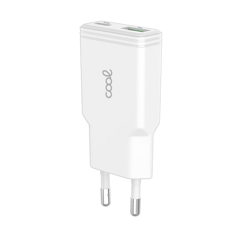 Caricabatterie Rosso Caricabatterie Rapido Universale (PD) Dual Type-C / USB COOL (30W) Bianco Caricabatterie Rosso Caricabatterie Rapido Universale (PD) Dual Type-C / USB COOL (30W) Bianco