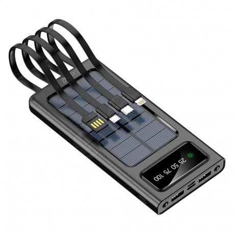 Bateria Externa Universal Power Bank 10.000 mAh + Panel Solar COOL (4 Conexiones)