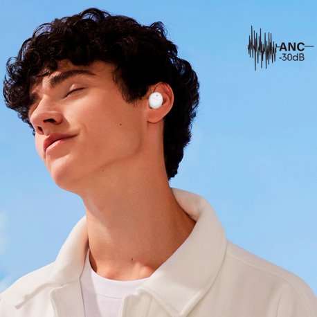 Auscultadores estéreo Bluetooth ANC COOL Pocket Branco