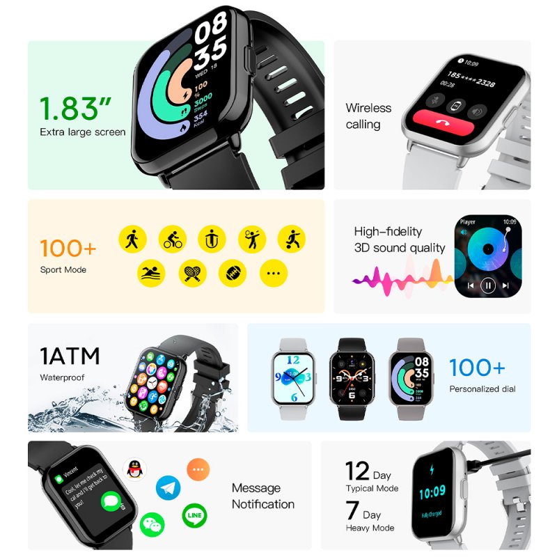 Smartwatch COOL Cascais Silicona Rosa (Llamadas, Salud, Deporte)