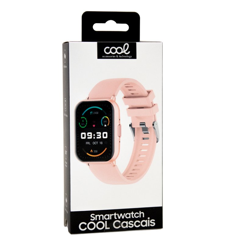 Smartwatch COOL Cascais Silicone Pink (Amoled, Calls, Health, Sport)