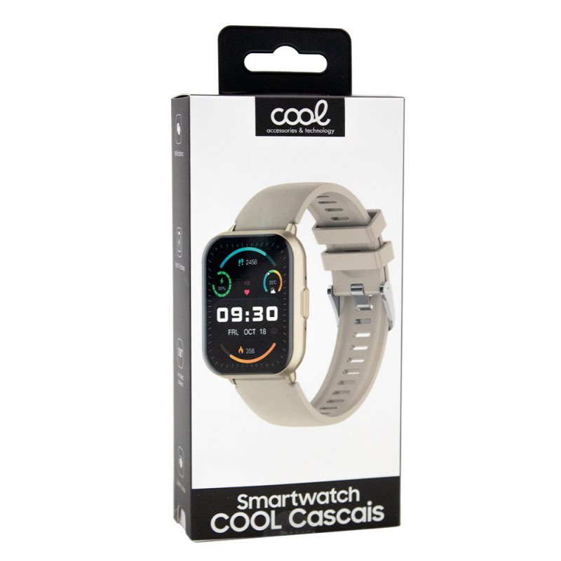 Smartwatch COOL Cascais Silicone Champagne (Amoled, Calls, Health, Sport)