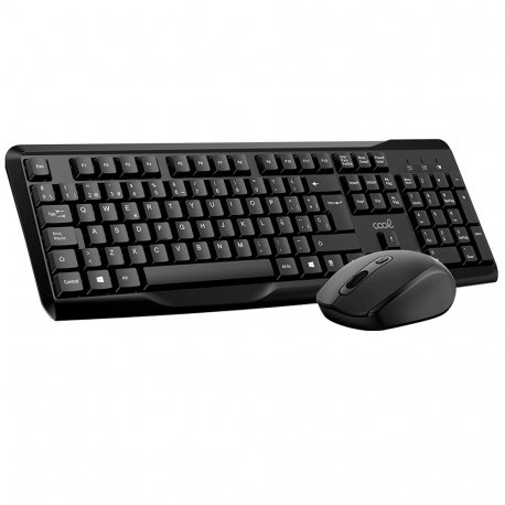 Kit de Teclado + Rato Sem Fios para PC em Espanhol COOL Enter Preto