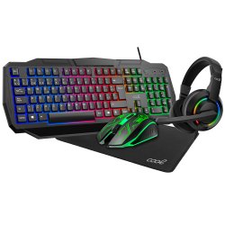 Teclado espanhol Cabo USB Kit para PC Teclado gaming + rato (iluminação) COOL Flórida