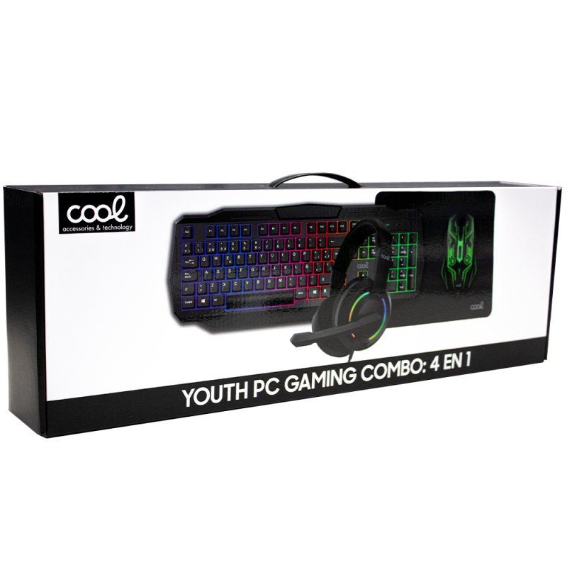 Spanish Keyboard USB Cable PC Gaming Keyboard Kit + Mouse (Lighting) COOL Florida