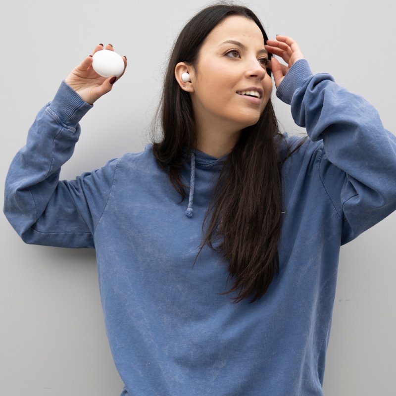 Auscultadores estéreo Bluetooth ANC COOL Pocket Branco