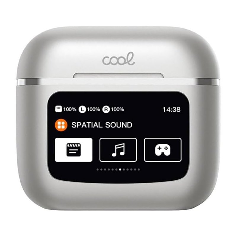 Auriculares Stereo Bluetooth Earbuds Lcd COOL Touch Gris