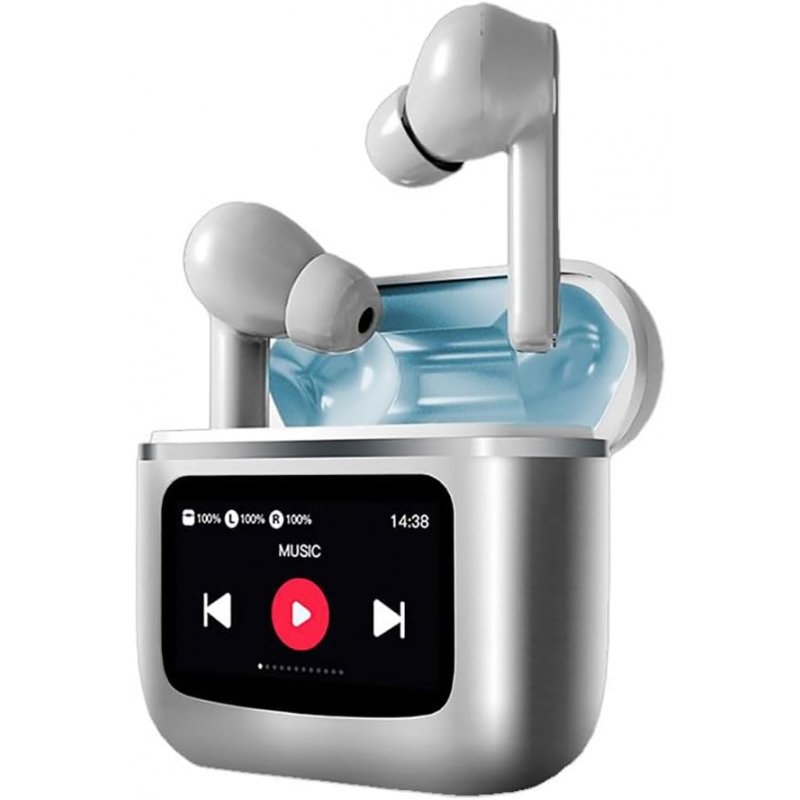 Auriculares Stereo Bluetooth Earbuds Lcd COOL Touch Gris