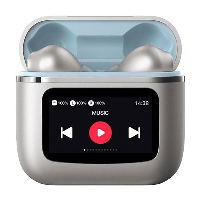 Auriculares Stereo Bluetooth Earbuds Lcd COOL Touch Gris