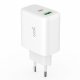 Carregador de Rede Universal Fast Charger Dual (PD) USB + Type-C COOL (45W) Branco