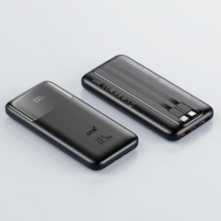 Bateria Externa Power Bank Carga Rápida 22.5W 10000 mAh COOL Pocket (Tipo-C / Lightning) Negro