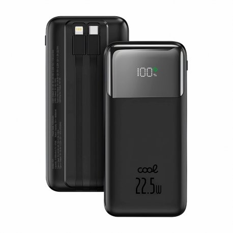External Battery Power Bank 22.5W Fast Charging 10.000 mAh COOL Pocket (Type-C / Lightning) Black