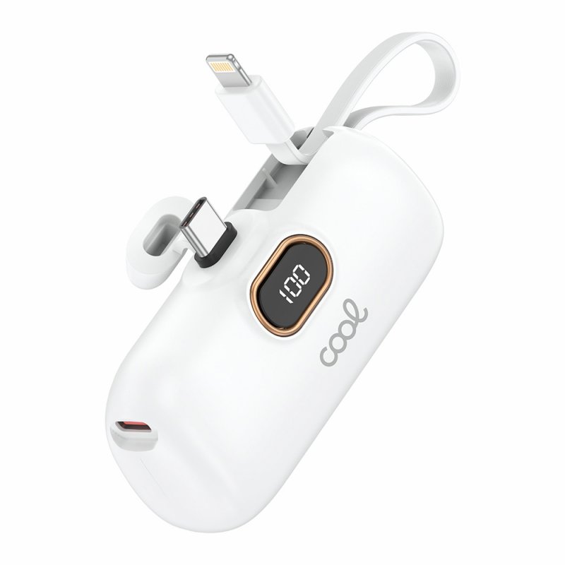 Bateria Externa Power Bank 5000 mAh COOL Cápsula Branco