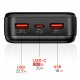 Bateria Externa Universal Power Bank Carga Rápida 22.5W 30.000 mAh (Cables Tipo-C / Lightning) COOL Negro