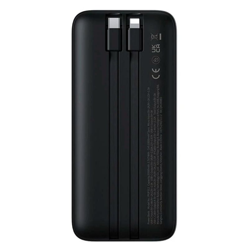 Universal External Battery Power Bank Fast Charging 22.5W 30,000 mAh (Tipo-C / Lightning) COOL Black