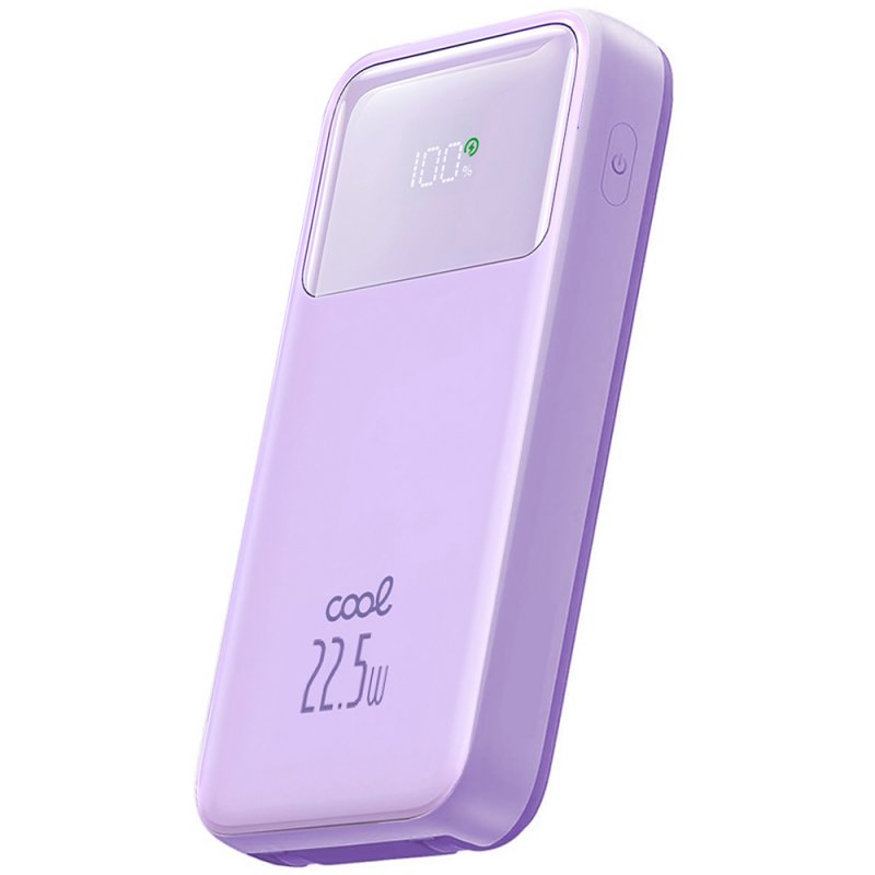 Bateria Externa Power Bank Carregamento Rápido 22.5W 10.000 mAh COOL Pocket Violeta