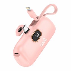 Bateria Externa Power Bank 5.000 mAh COOL Cápsula Rosa