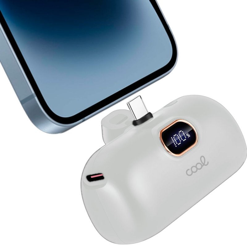 Bateria Externa Power Bank 5000 mAh COOL Cápsula Branco