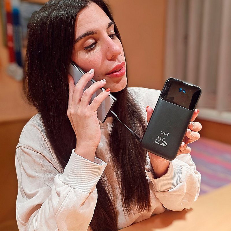 Batería Externa Universal Power Bank 10.000 mAh Carga Rápida 22.5W COOL Pocket Negro